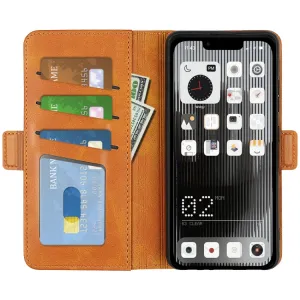 SIDE Peňaženkové puzdro pre Nothing Phone 1 svetlohnedé