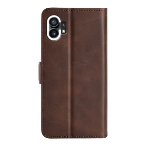SIDE Peňaženkové puzdro pre Nothing Phone 1 tmavohnedé