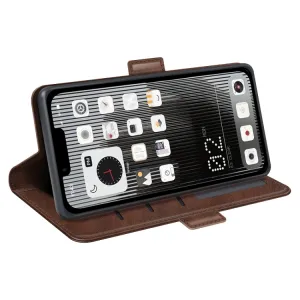 SIDE Peňaženkové puzdro pre Nothing Phone 1 tmavohnedé
