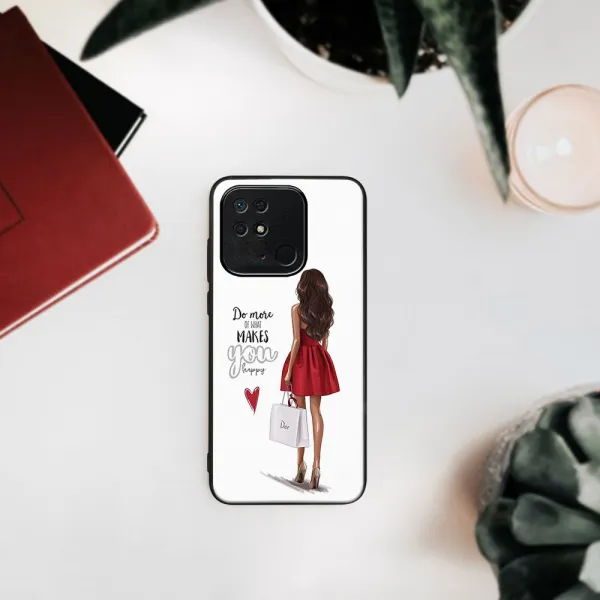 MY ART Ochranný obal Xiaomi Redmi 10C -RED DRESS (137)
