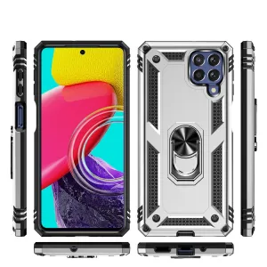 RING Obal s držiakom pre Samsung Galaxy M53 5G strieborný