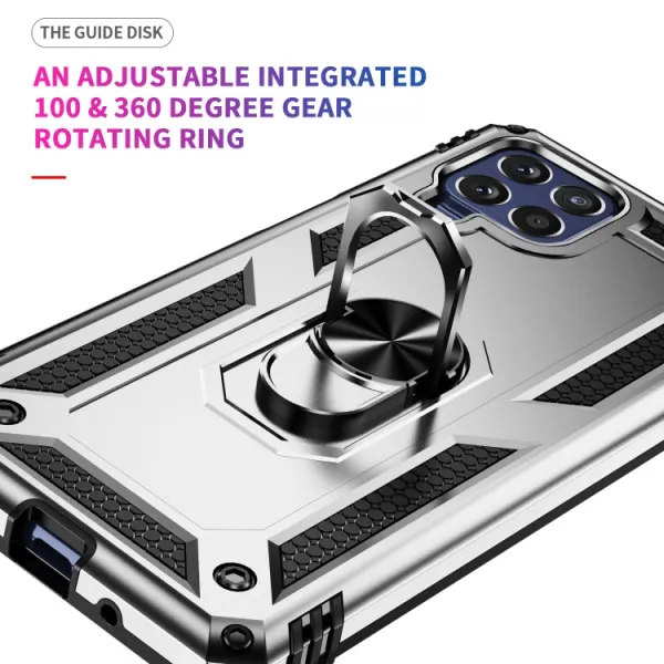 RING Obal s držiakom pre Samsung Galaxy M53 5G strieborný