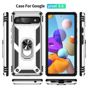 RING Obal s držiakom pre Google Pixel 6a strieborný