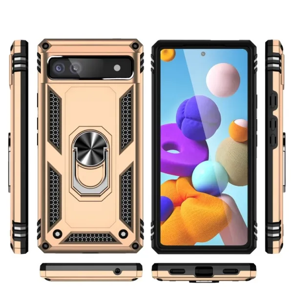RING Obal s držiakom pre Google Pixel 6a zlatý
