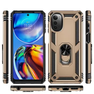 RING Obal s držiakom pre Motorola Moto E32 / E32s zlatý