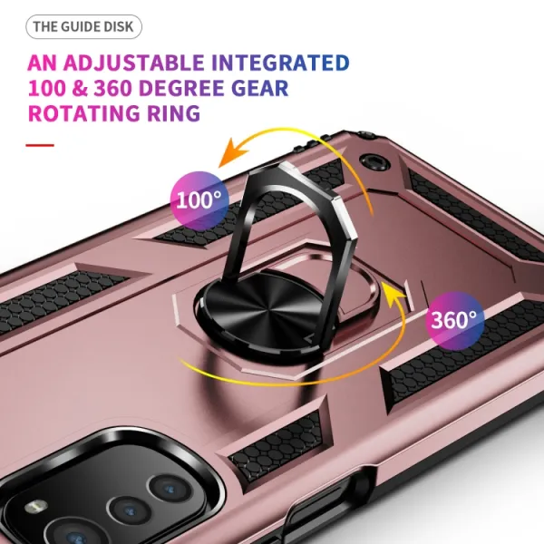 RING Obal s držiakom pre Motorola Moto E32 / E32s ružovozlatý