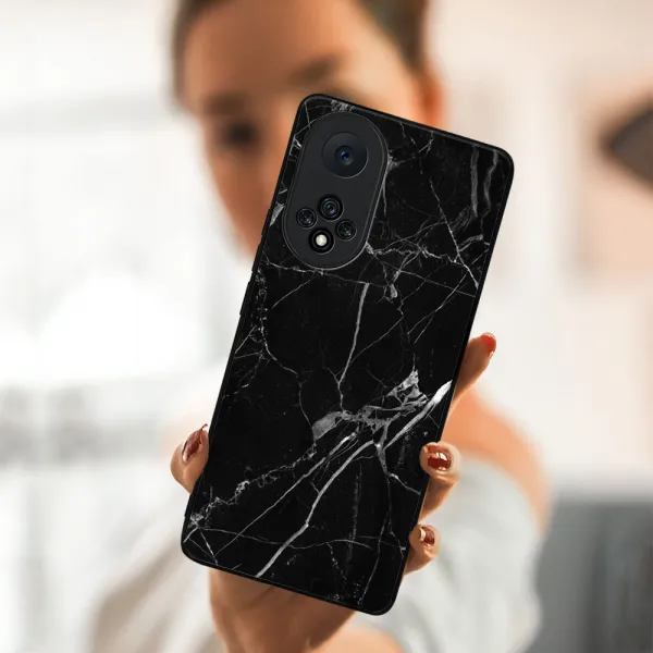 MY ART Silikónový obal Honor 50 / Huawei Nova 9 -BLACK MARBLE (142)