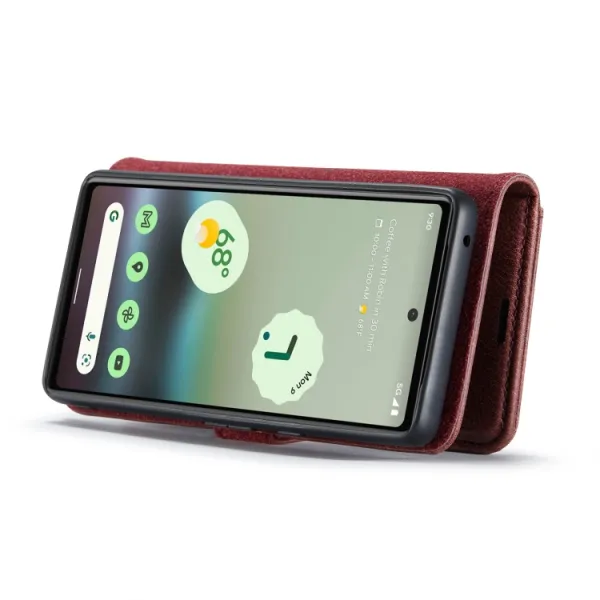 DG.MING Peňaženkový obal 2v1 Google Pixel 6a červený
