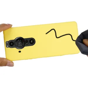 RUBBER Ochranný kryt pre Sony Xperia Pro-I žltý