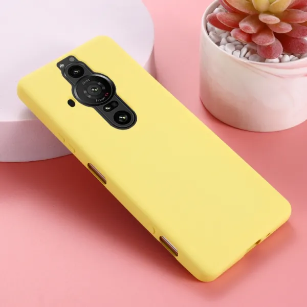 RUBBER Ochranný kryt pre Sony Xperia Pro-I žltý