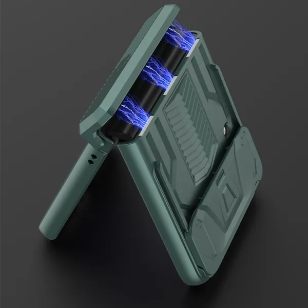 GKK CAMSHIELD Ochranný kryt pre Samsung Galaxy Z Flip4 5G strieborný