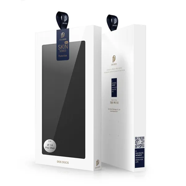 Dux Ducis Skin Pro knižkové kožené puzdro na iPhone 14 Pro Max, čierne
