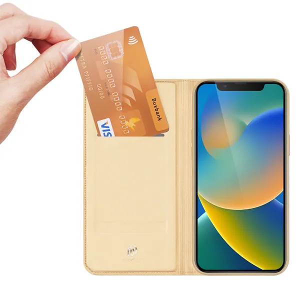 DUX Peňaženkový kryt Apple iPhone 14 zlatý