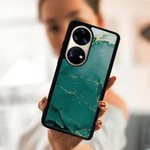 MY ART Ochranný kryt Huawei P50 Pro -GREEN MARBLE (145)