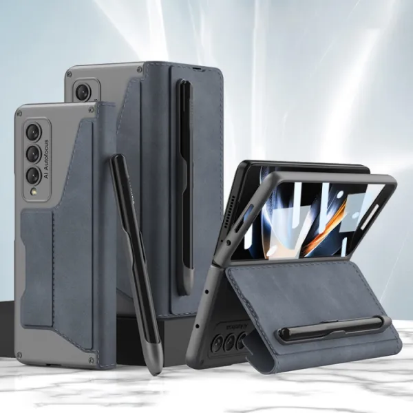 GKK SYNTHETIC Zaklápacie puzdro Samsung Galaxy Z Fold4 5G šedý