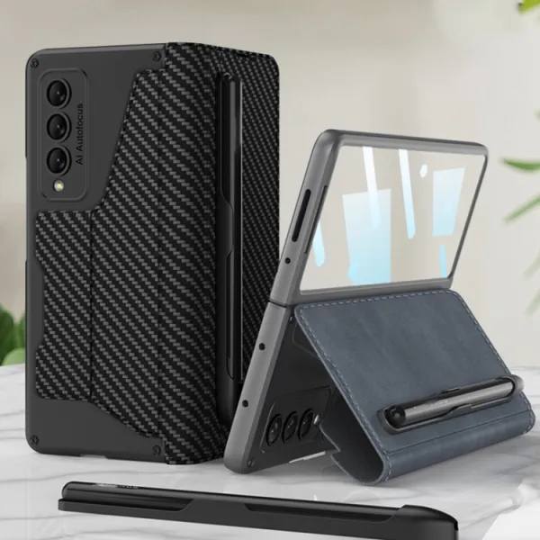 GKK SYNTHETIC Zaklápacie puzdro Samsung Galaxy Z Fold4 5G šedý