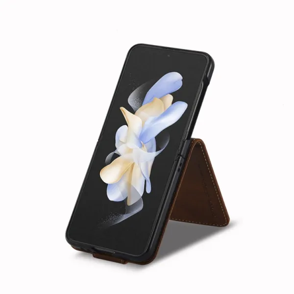 IMEEKE RFID Peňaženkové puzdro Samsung Galaxy Z Flip 3 5G hnedé