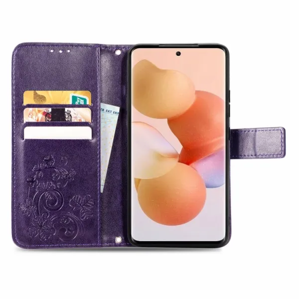 ART Peňaženkový kryt Xiaomi 12 Lite FLOWERS fialový