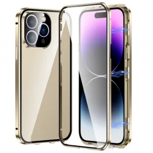Magnetický kryt 360 pre Apple iPhone 14 Pro strieborný