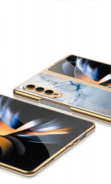 GKK GLASS Ochranný kryt Samsung Galaxy Z Fold4 5G DARK BLUE MARBLE