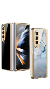 GKK GLASS Ochranný kryt Samsung Galaxy Z Fold4 5G DARK BLUE MARBLE
