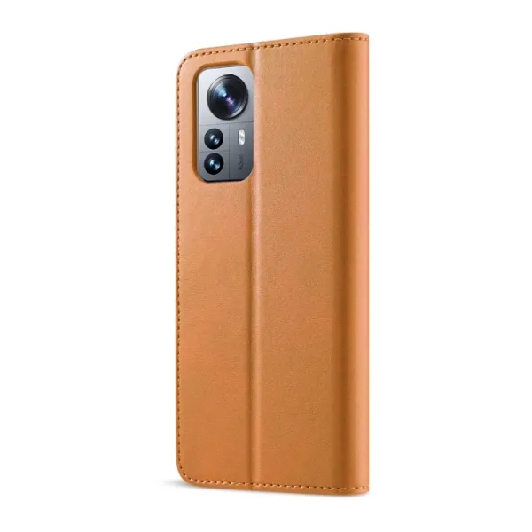 IMEEKE Peňaženkový kryt Xiaomi 12 Lite svetlohnedý