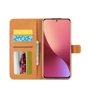 IMEEKE Peňaženkový kryt Xiaomi 12 Lite svetlohnedý