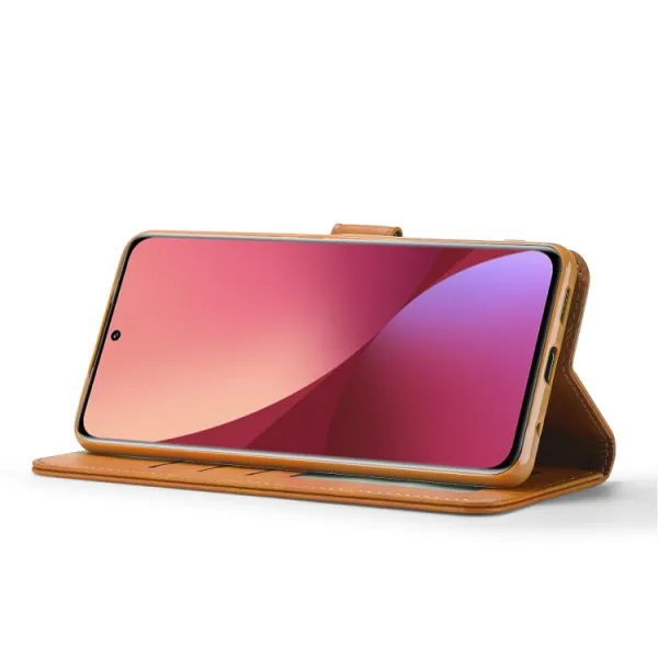 IMEEKE Peňaženkový kryt Xiaomi 12 Lite svetlohnedý