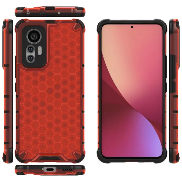HONEYCOMB Ochranný kryt Xiaomi 12 Lite červený