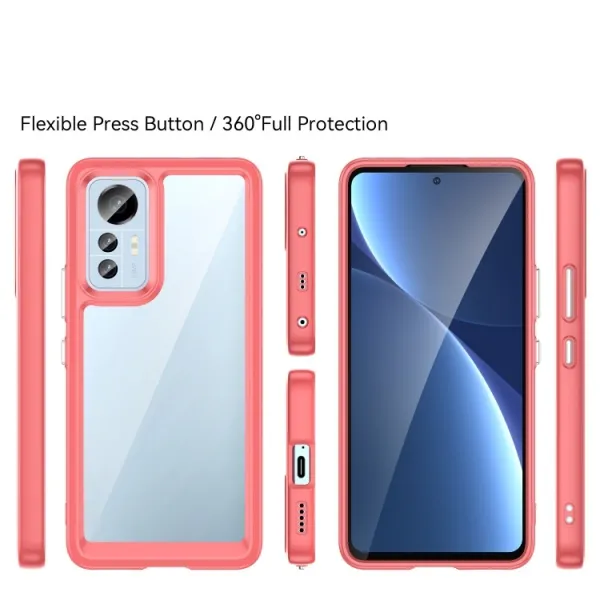 CRYSTAL Ochranný kryt Xiaomi 12 Lite červený
