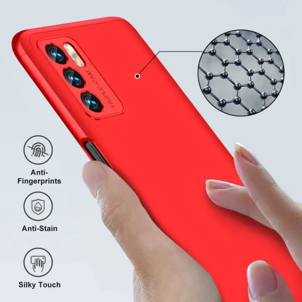 360° Ochranný kryt Oppo A16 / A16s červený