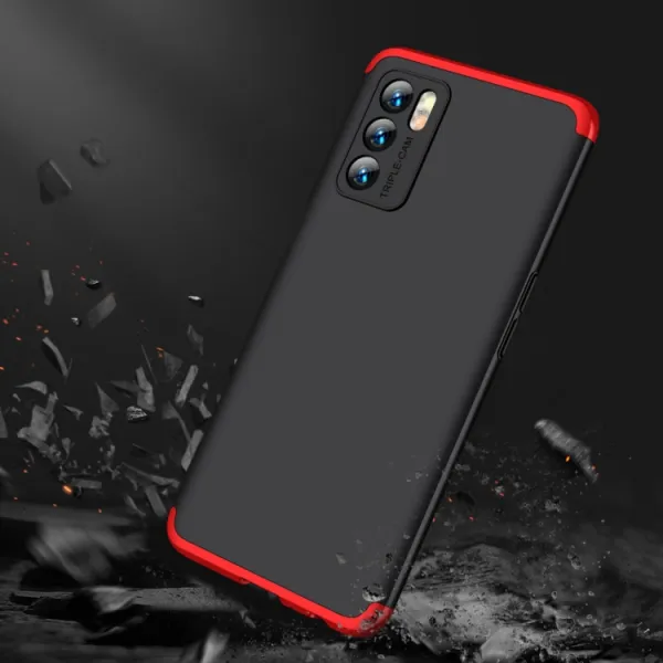 360° Ochranný kryt Oppo A16 / A16s čierny-červený