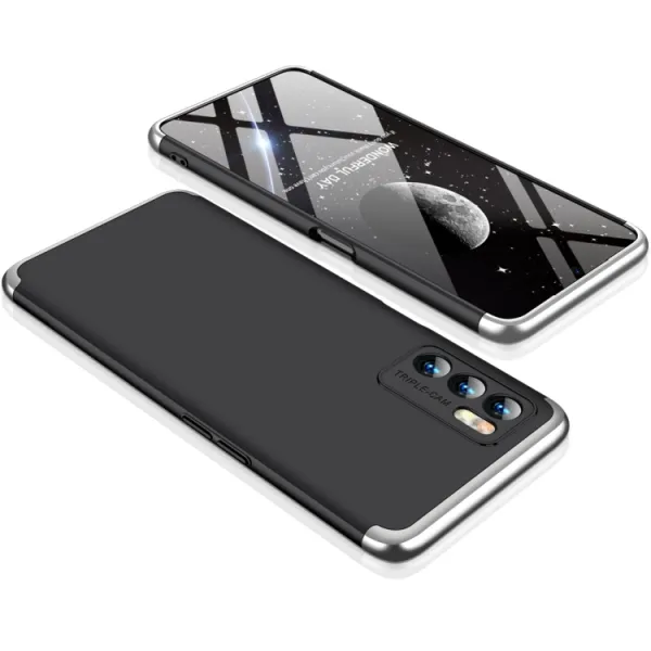 360° Ochranný kryt Oppo A16 / A16s čierny-strieborný