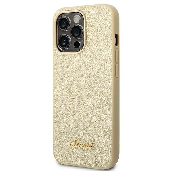 GUESS GLITTER Ochranný kryt Apple iPhone 14 Pro Max zlatý