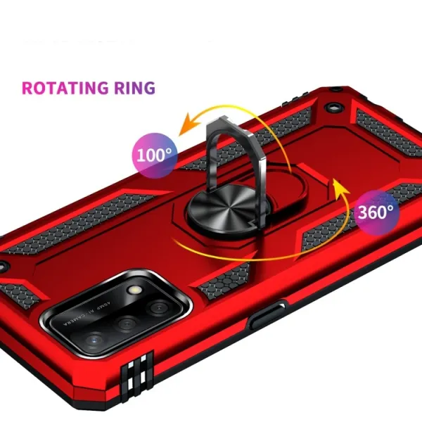 RING Obal s držiakom pre Oppo A74 červený
