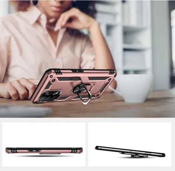 RING Obal s držiakom pre Oppo A74 ružový