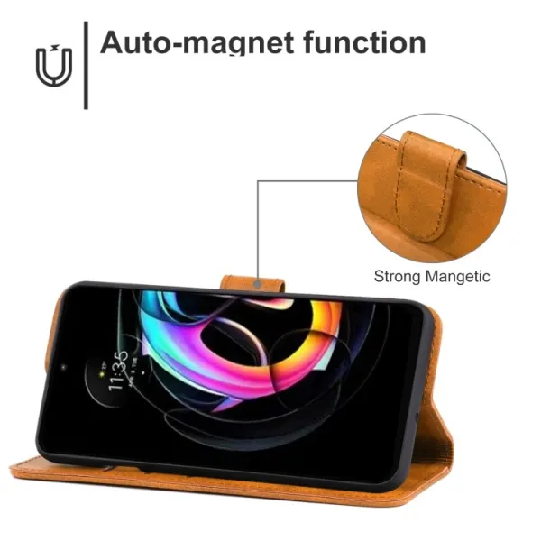 SMOOTH Peňaženkové puzdro pre Motorola Edge 30 Neo hnedé