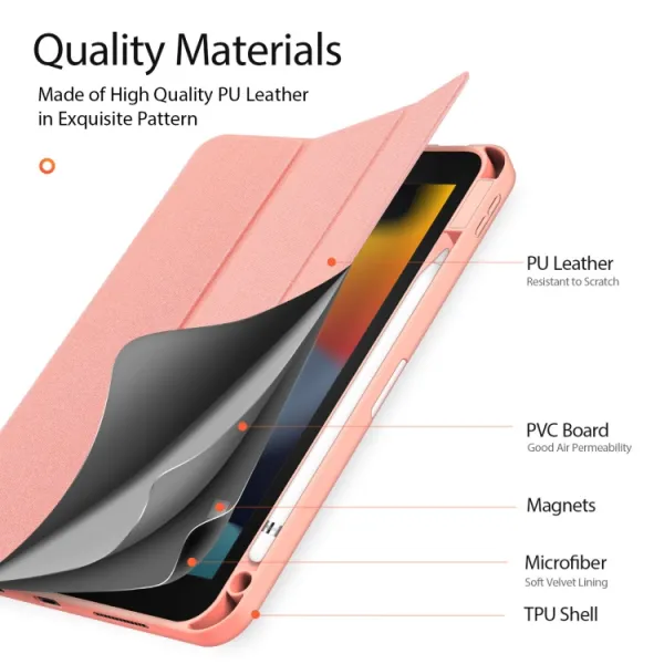 DUX DOMO Zaklápacie puzdro Apple iPad (A16) 2025 / iPad 2022 ružové