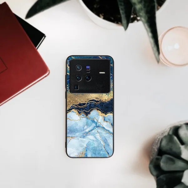 MY ART Ochranný obal Vivo X80 Pro -BLUE MARBLE (141)