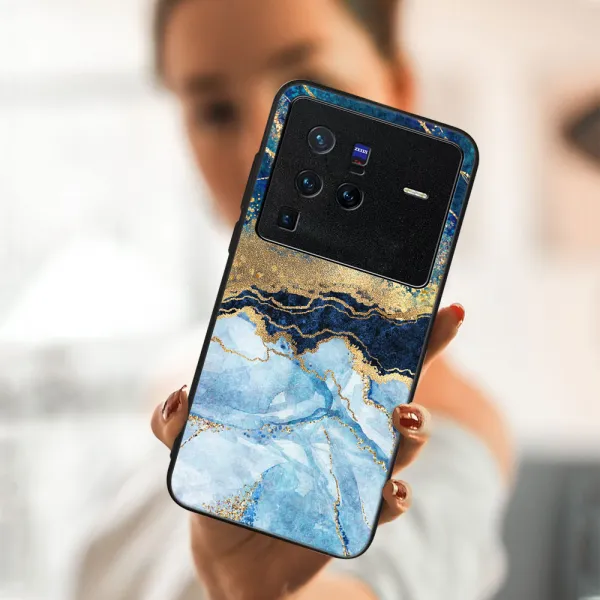MY ART Ochranný obal Vivo X80 Pro -BLUE MARBLE (141)