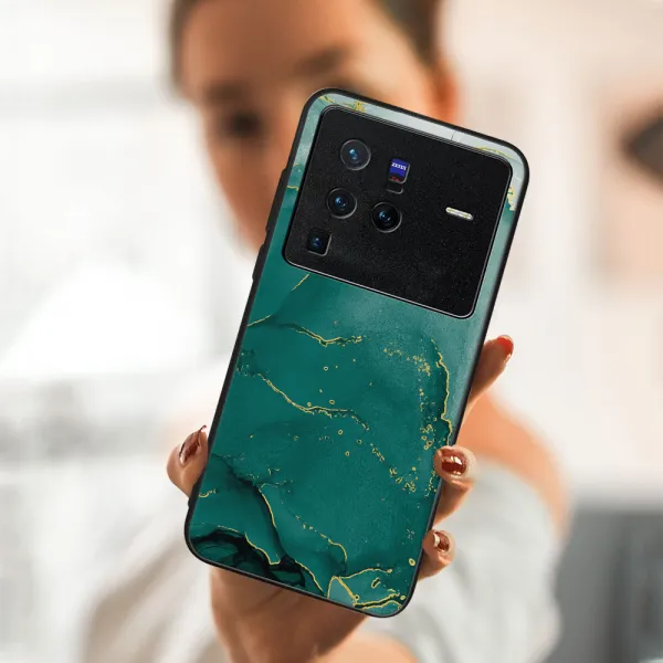 MY ART Ochranný obal Vivo X80 Pro -GREEN MARBLE (145)