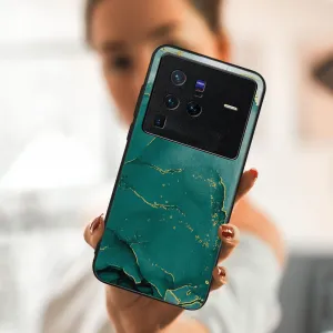 MY ART Ochranný obal Vivo X80 Pro -GREEN MARBLE (145)