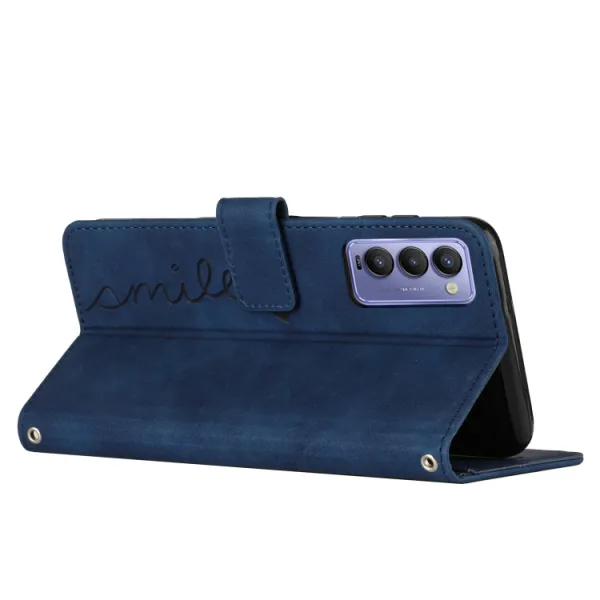ART SMILE Peňaženkový kryt so šňúrkou Tecno Camon 18 modrý