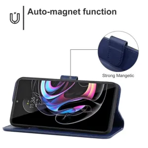 SMOOTH Peňaženkové puzdro pre Motorola Edge 30 Ultra modrý