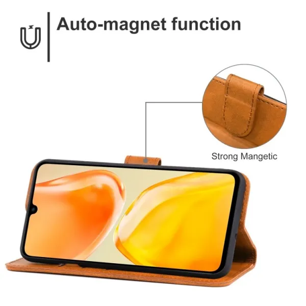 SMOOTH Peňaženkové puzdro pre Vivo X80 Lite 5G hnedý