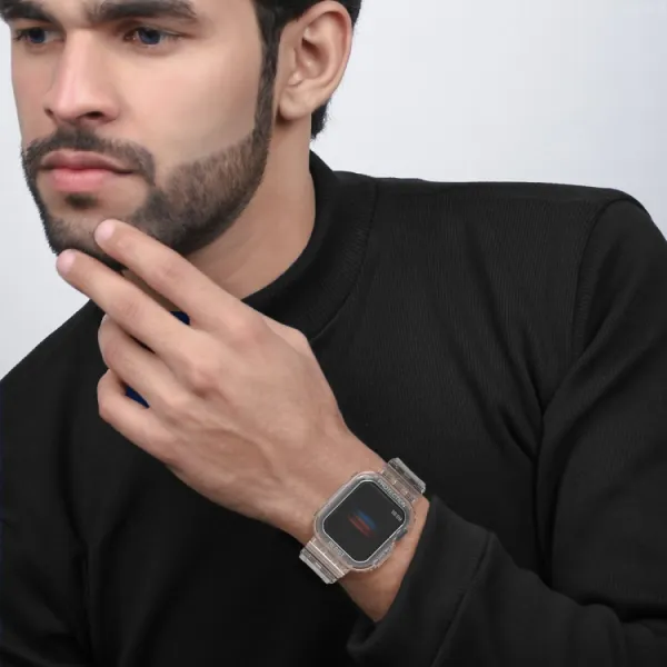 GLACIER Ochranné puzdro s remienkom Apple Watch Ultra 1 / 2 / 3 49mm priehľadné