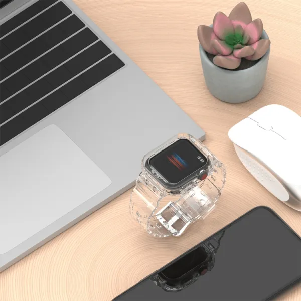 GLACIER Ochranné puzdro s remienkom Apple Watch Ultra 1 / 2 / 3 49mm priehľadné
