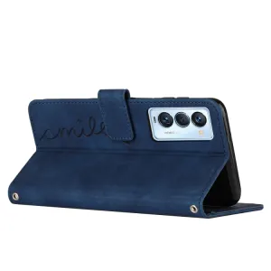 ART SMILE Peňaženkový kryt so šnúrkou Tecno Camon 18 Premier modrý