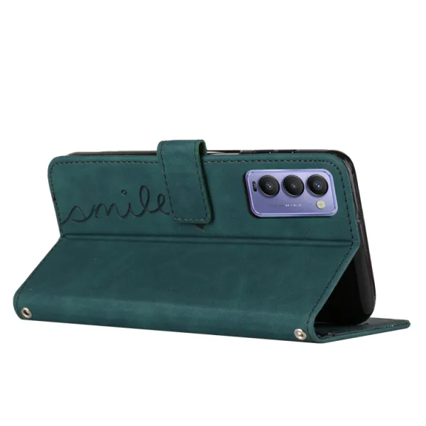ART SMILE Peňaženkový kryt so šňúrkou Tecno Camon 18 zelený