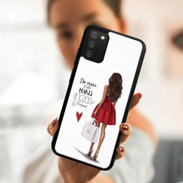 MY ART Ochranný obal Samsung Galaxy A02s -RED DRESS (137)